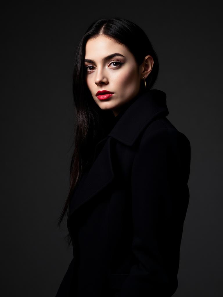 Avant-Coeur — Structured black coat editorial