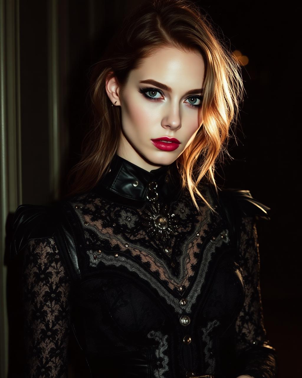Nocturne — Gothic lace and leather editorial